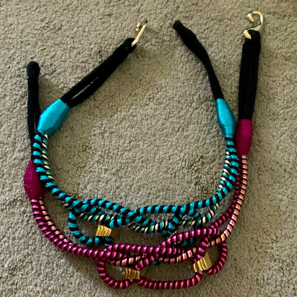 Vintage DMP 1980’s Neon Blue / Pink and Black Knot Rope Belts Small